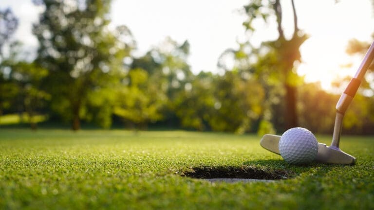 Golf balls that are going to be hole by golfers at the green… — Le Domaine de Sainte-Croix à Sainte-Croix